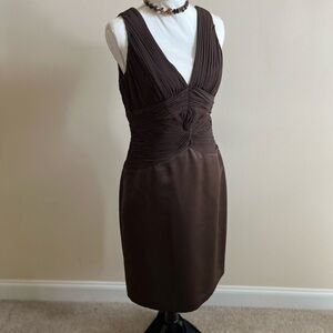 Classy Brown Sleeveless Dress